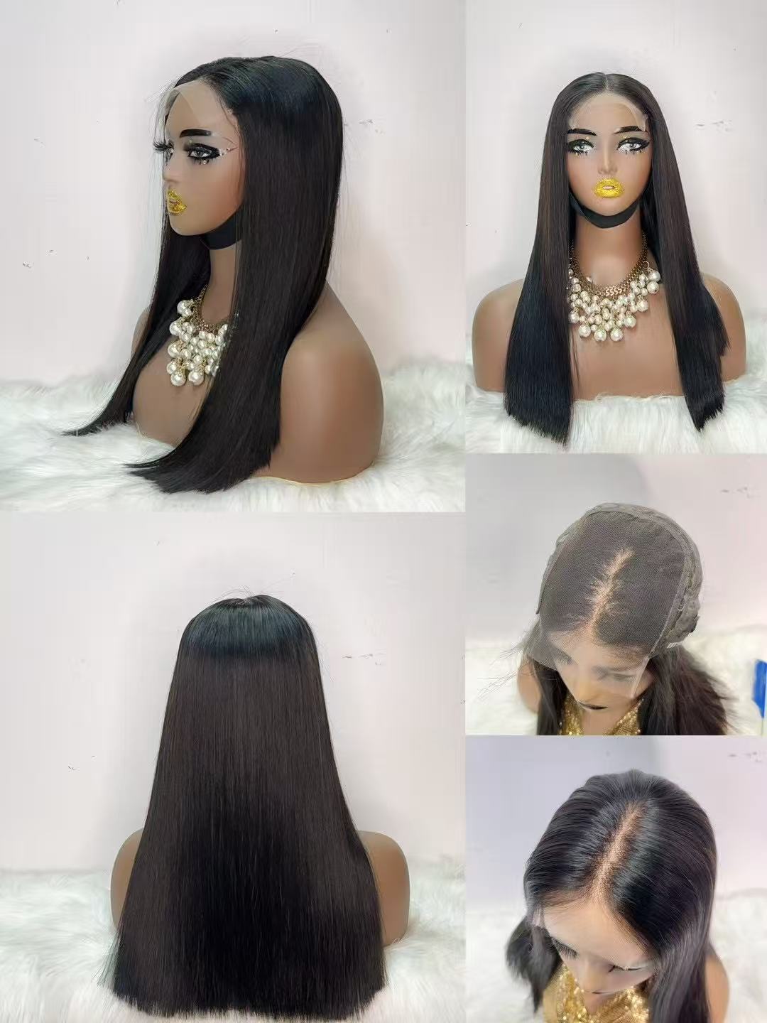 5x5 HD Lace Closure Super Double Drawn (SDD) Bone Straight Wig - 100% Virgin Remy Human Hair
