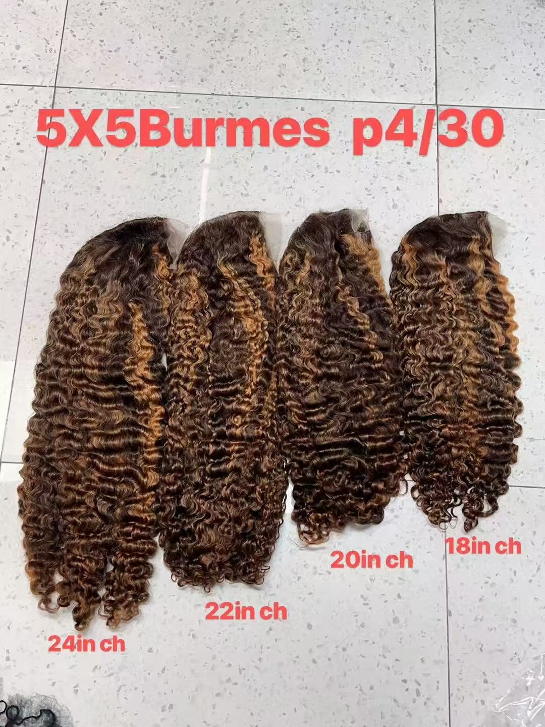 5x5 Lace Closure Burmese Curly Human Hair Wig - 100% Virgin Hair