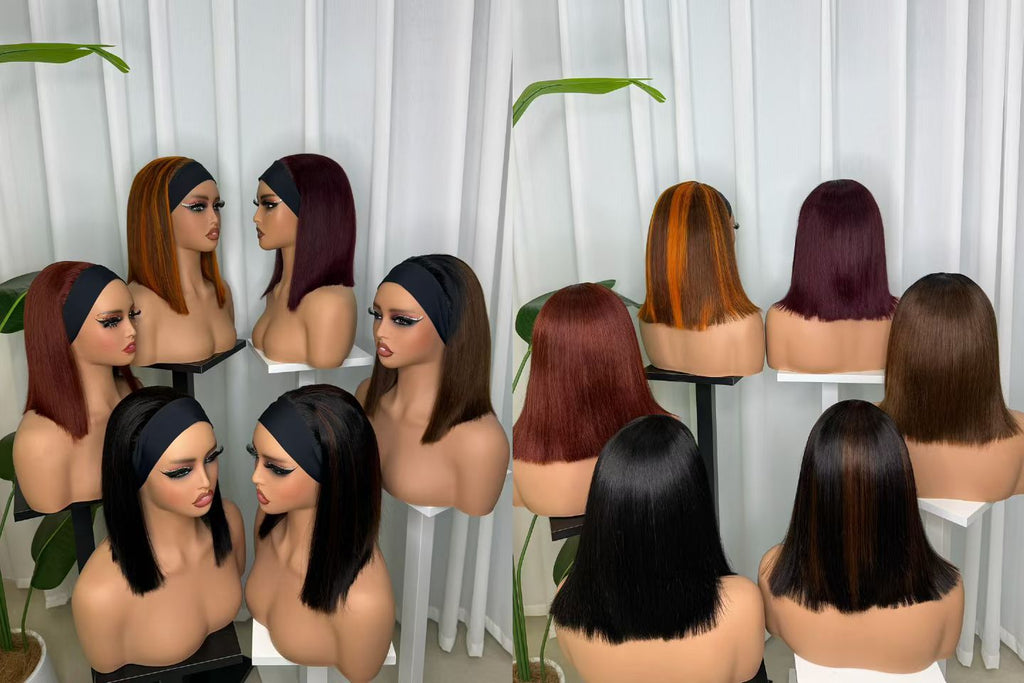 Silk Headband Straight Bob Wig - Double Drawn 210g 100% Virgin Remy Human Hair (12 Inch)