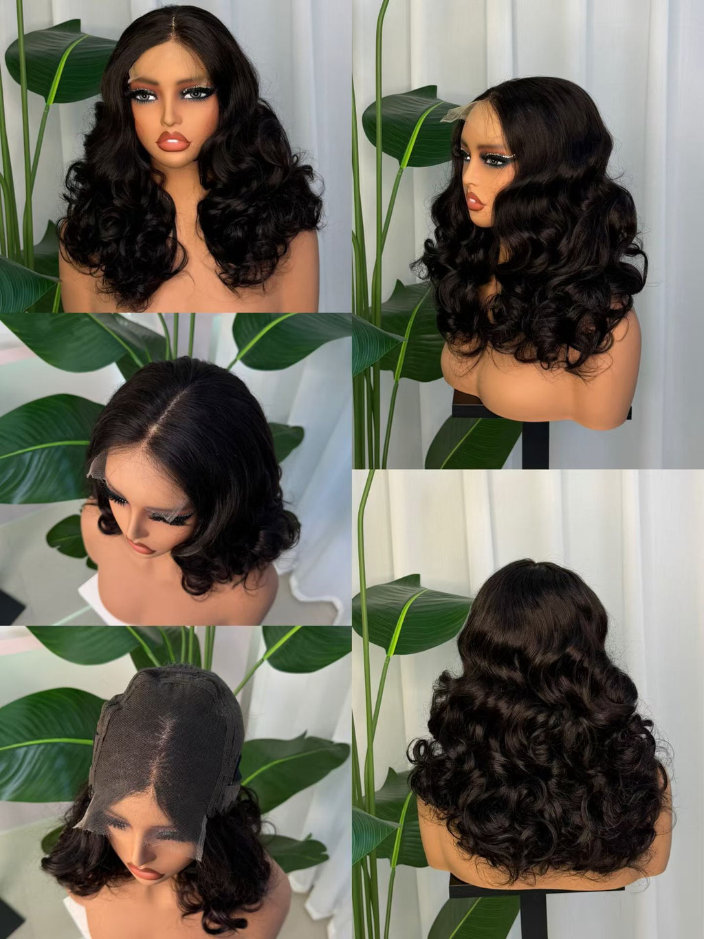 5x5 HD Lace Closure Bouncy Curl Wig  100% Virgin Human Hair