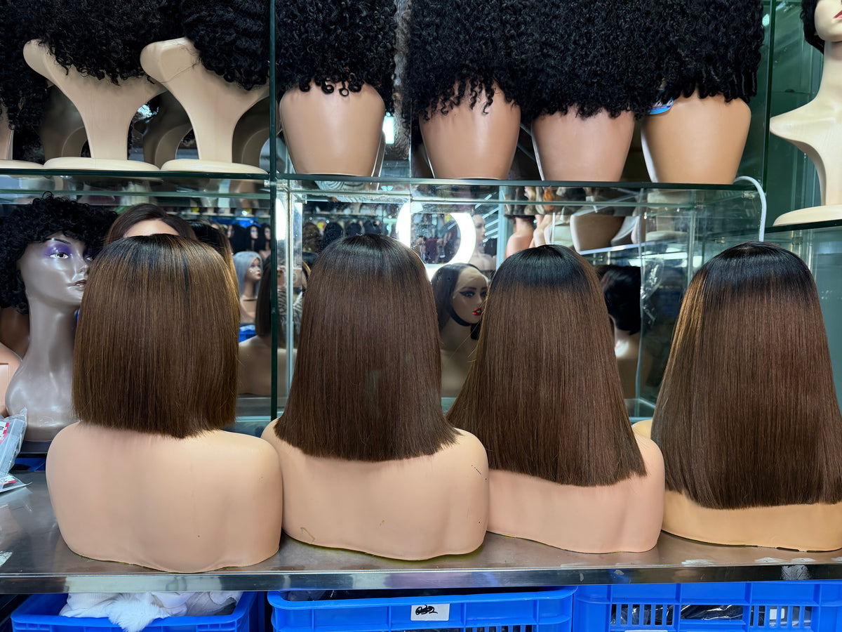 9x6 Lace Closure Super Double Drawn (SDD) Straight Bob Wig - 100% Virgin Remy Human Hair