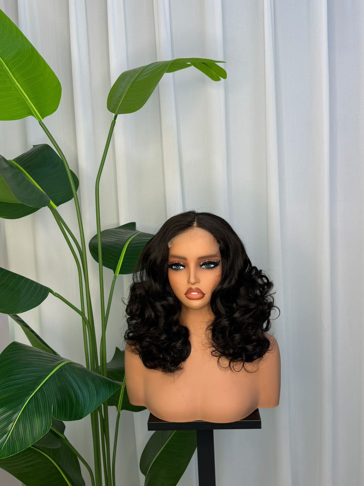 5x5 HD Lace Closure Bouncy Curl Wig  100% Virgin Human Hair