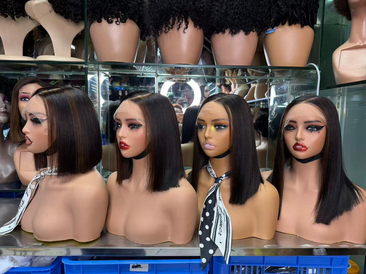 9x6 Lace Closure Super Double Drawn (SDD) Straight Bob Wig - 100% Virgin Remy Human Hair