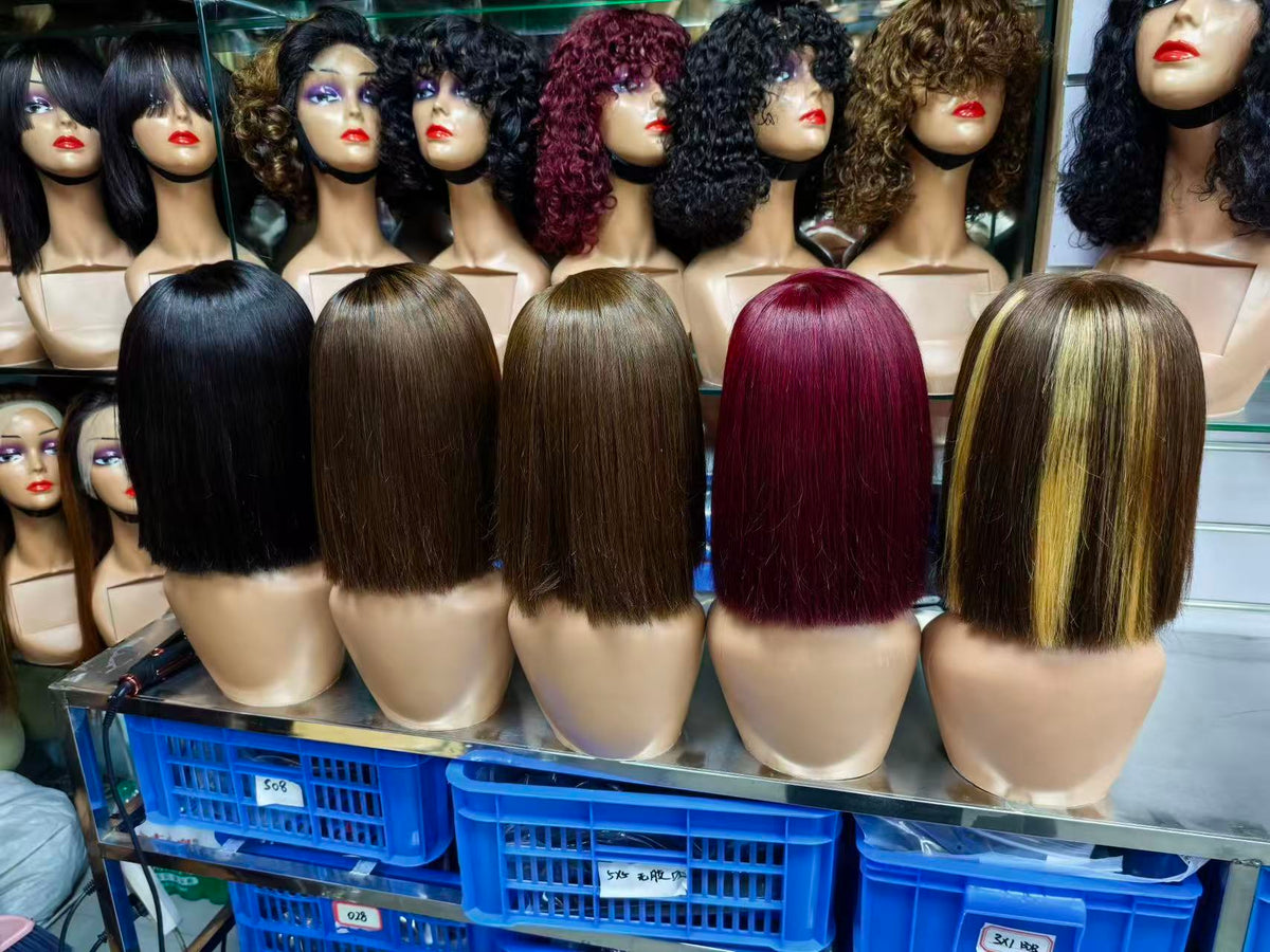 5x5 Glueless Lace Closure Short Bob Wig 100% Virgin Human Hair