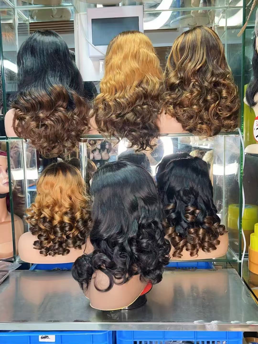 100% Virgin Human Hair 22-Inch Bouncy Curl Wig - Voluminous Long Wave
