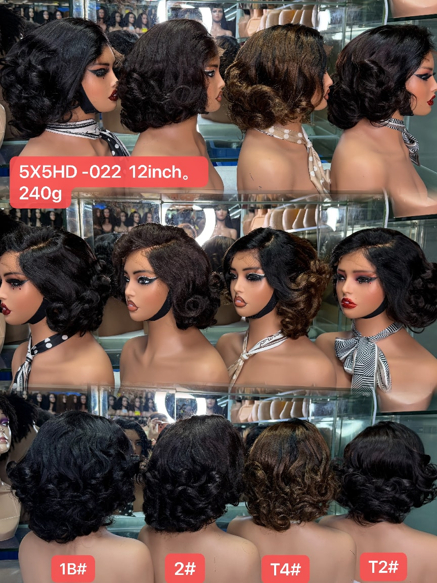 100% Virgin Remy Human Hair 5x5 HD Lace Retro Curly Wig