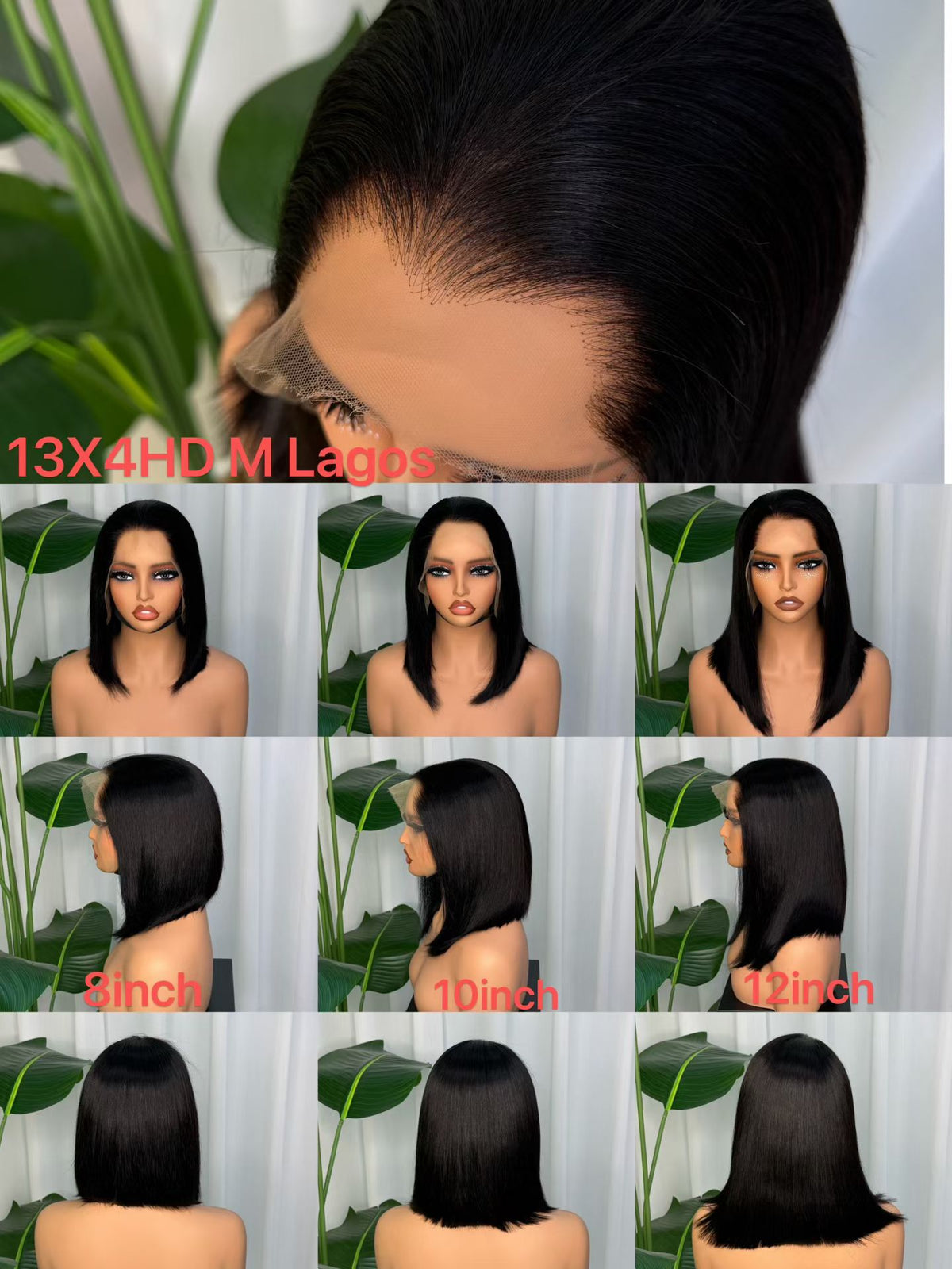 13x4 HD Lace Frontal Straight Bob Wig - 100% Virgin Remy Human Hair