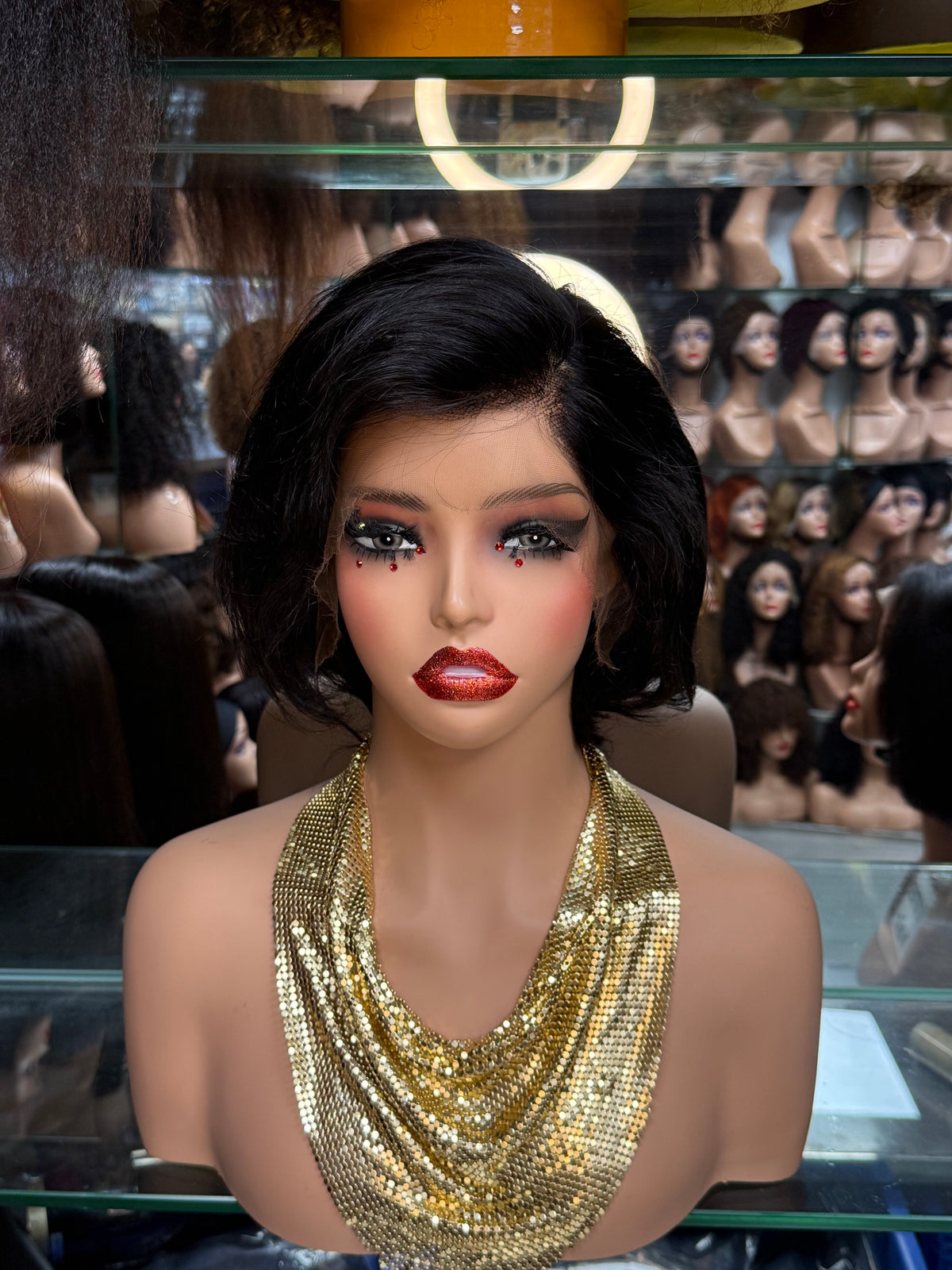 HD Lace Frontal Short Layered Wavy Pixie Bob Wig - 100% Virgin Remy Human Hair (Vintage Side Part)