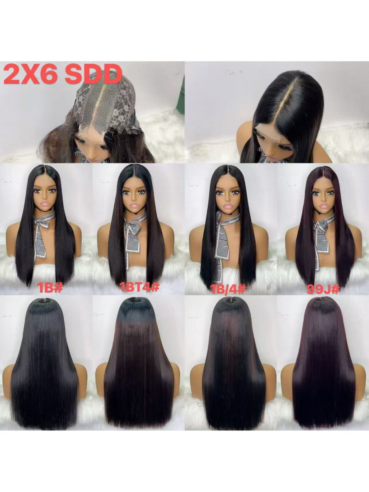 2x6 Lace Closure Super Double Drawn (SDD) Vietnamese Bone Straight Wig - 100% Virgin Human Hair