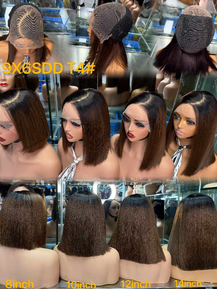 9x6 Lace Closure Super Double Drawn (SDD) Straight Bob Wig - 100% Virgin Remy Human Hair