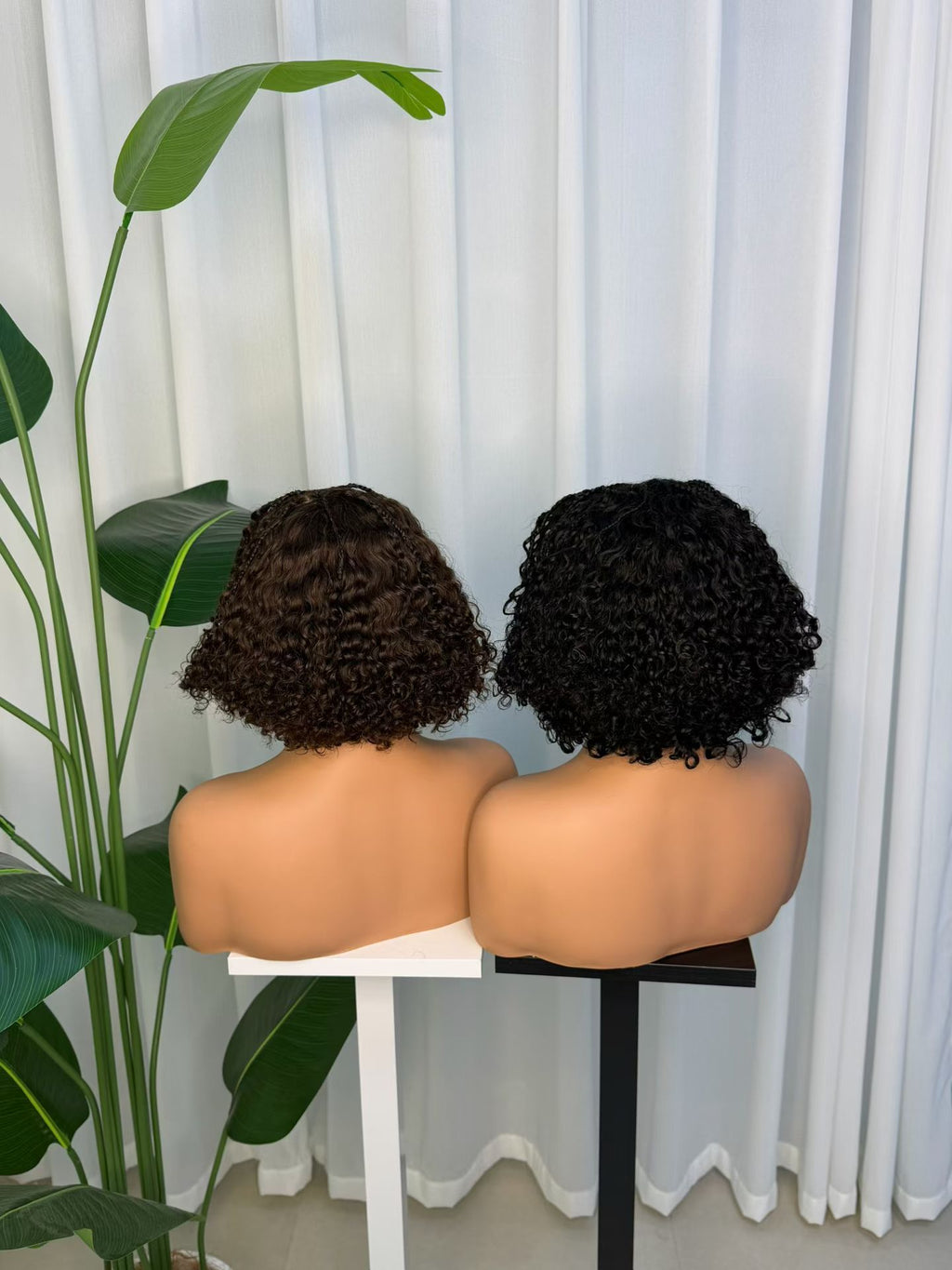 100% Human Hair 4x4 Lace Closure Braided Jerry Curly Bob Wig - JC Braids Bob