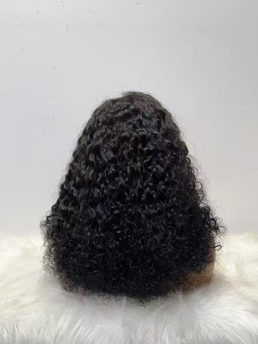 5x5 Lace Closure Roman Curl Wig - 100% Virgin Human Hair Bouncy Deep Wave (#088 Highlight & Natural Black)