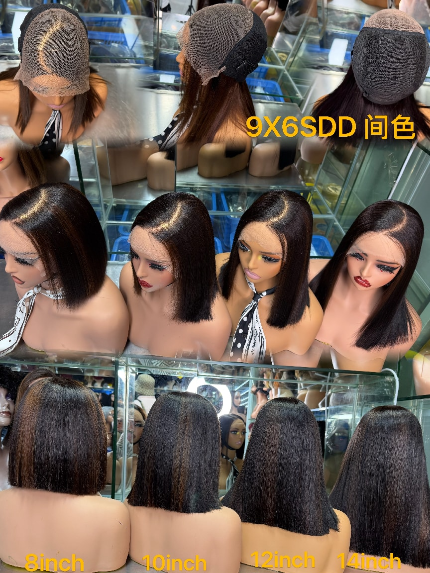 9x6 Lace Closure Super Double Drawn (SDD) Straight Bob Wig - 100% Virgin Remy Human Hair