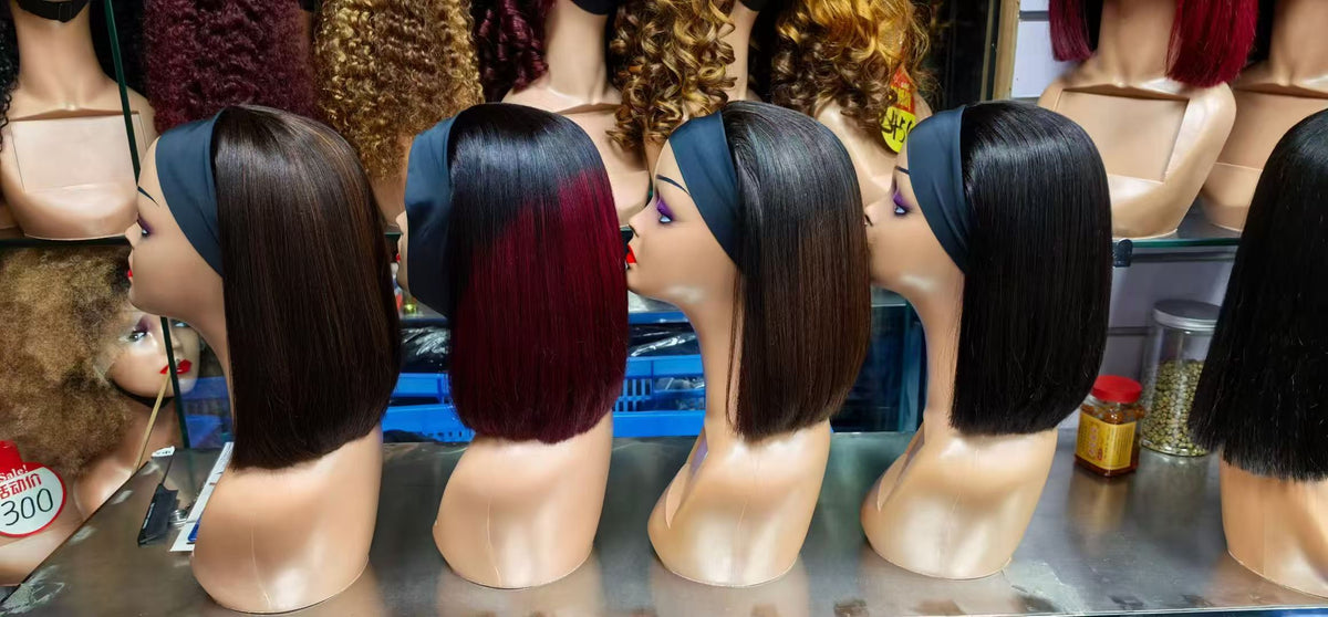 Super Double Drawn (SDD) Silk Headband Straight Bob Wig - 100% Virgin Hair