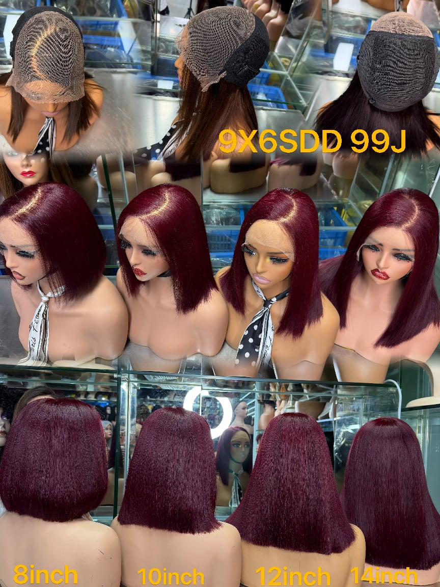 9x6 Lace Closure Super Double Drawn (SDD) Straight Bob Wig - 100% Virgin Remy Human Hair