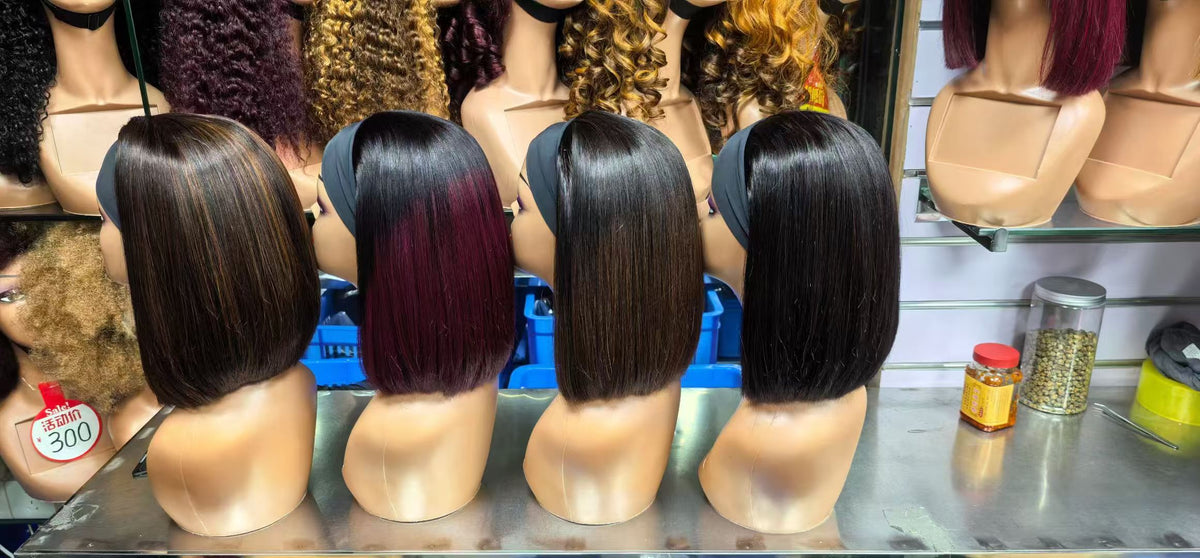 Super Double Drawn (SDD) Silk Headband Straight Bob Wig - 100% Virgin Hair