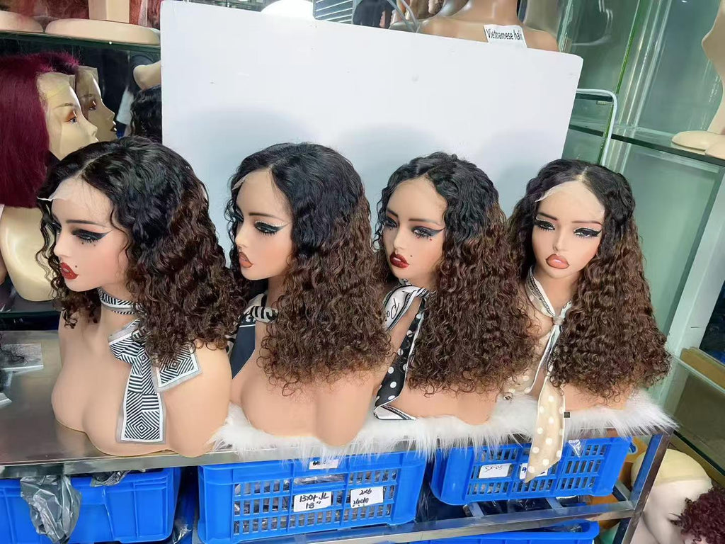 5x5 Lace Closure Water Wave Short Curly Bob Wig - 100% Virgin Human Hair