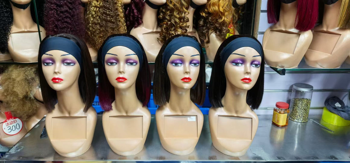 Super Double Drawn (SDD) Silk Headband Straight Bob Wig - 100% Virgin Hair