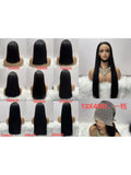 13x4 Lace Frontal Silky Straight Wig - Double Drawn Grade 1 100% Virgin Remy Human Hair