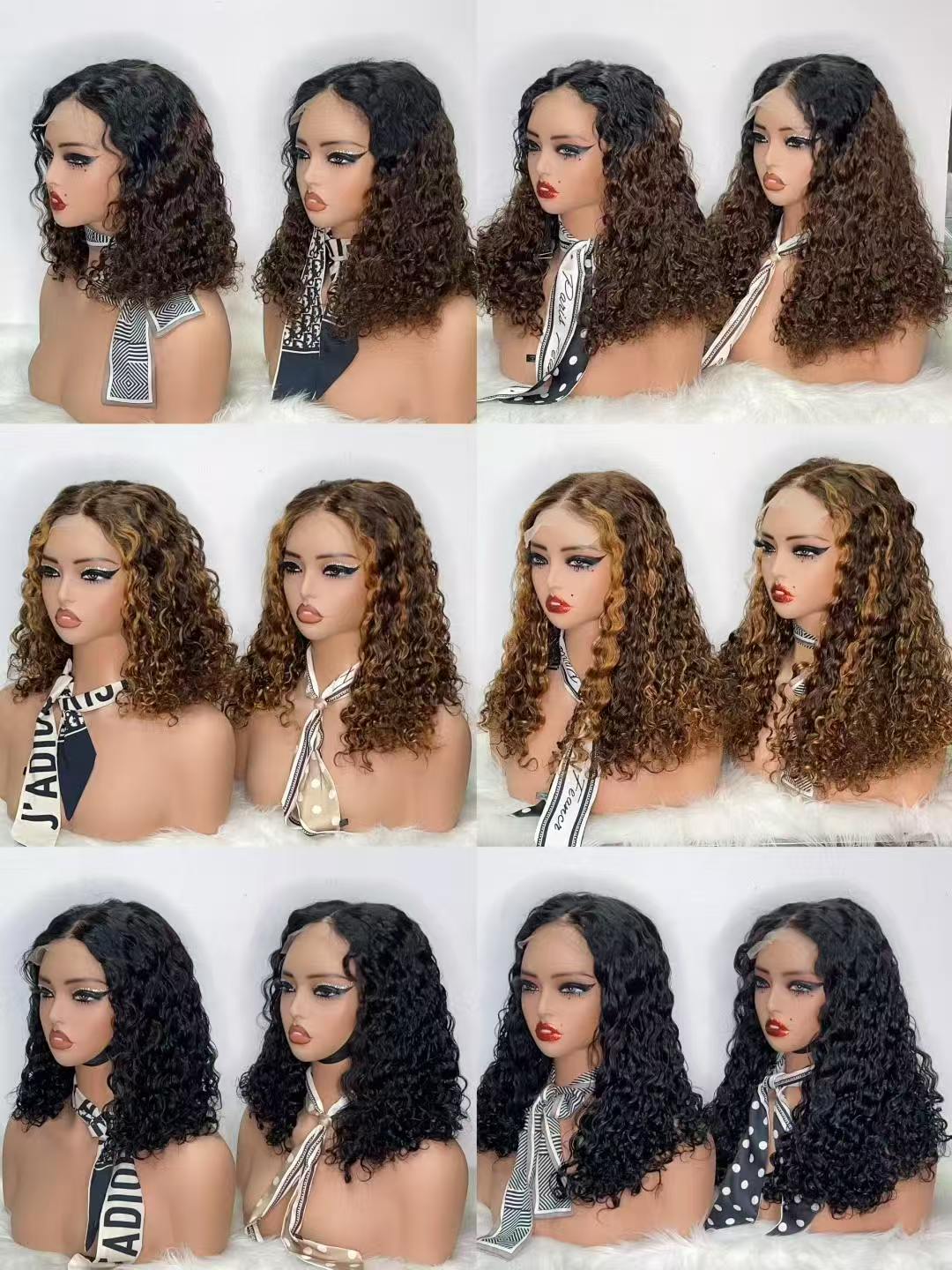 5x5 Lace Closure Water Wave Short Curly Bob Wig - 100% Virgin Human Hair