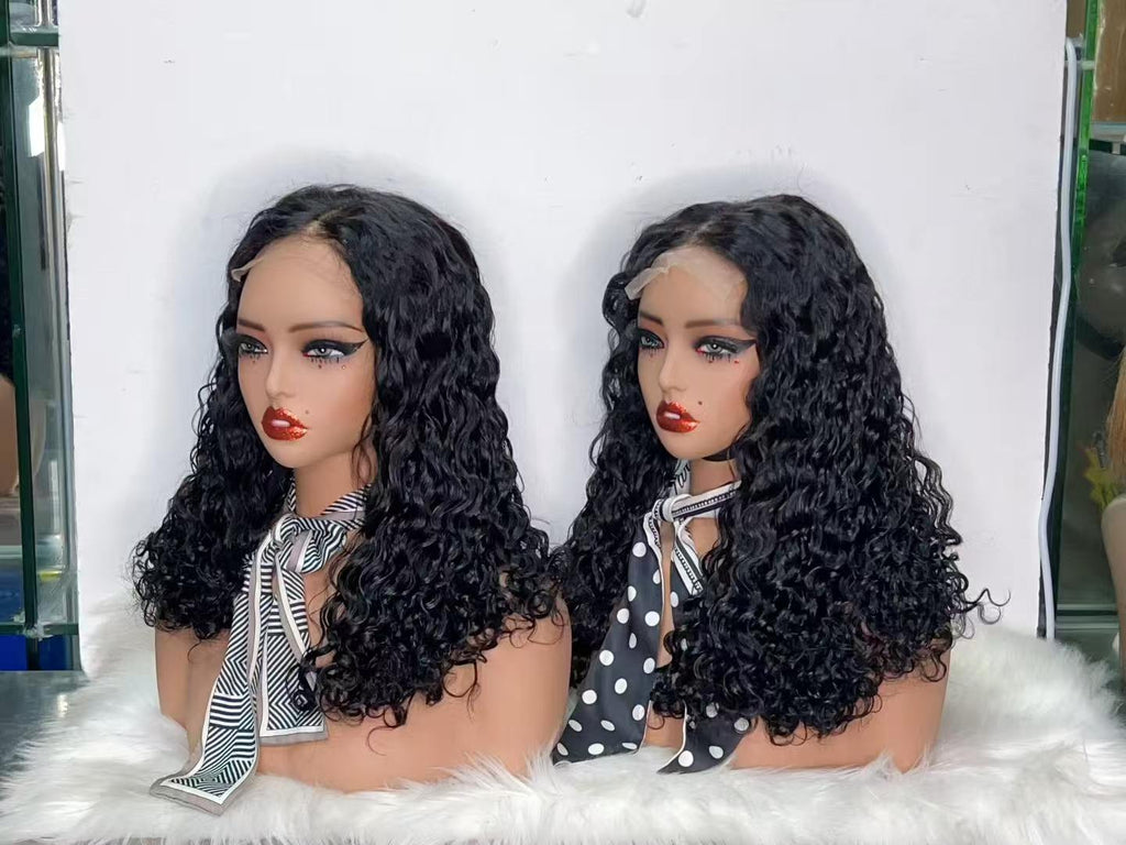 5x5 Lace Closure Water Wave Short Curly Bob Wig - 100% Virgin Human Hair