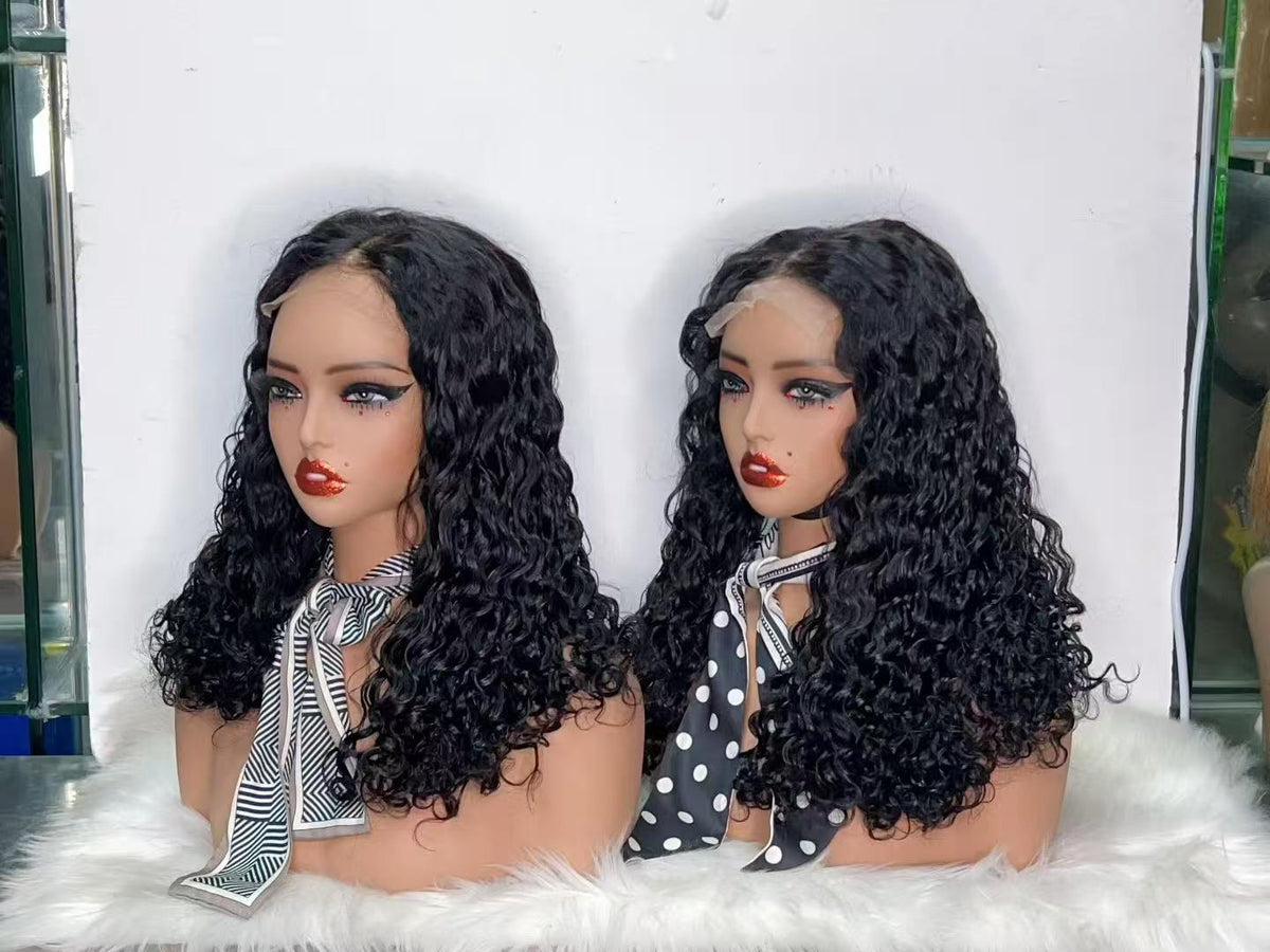5x5 Lace Closure Water Wave Short Curly Bob Wig - 100% Virgin Human Hair