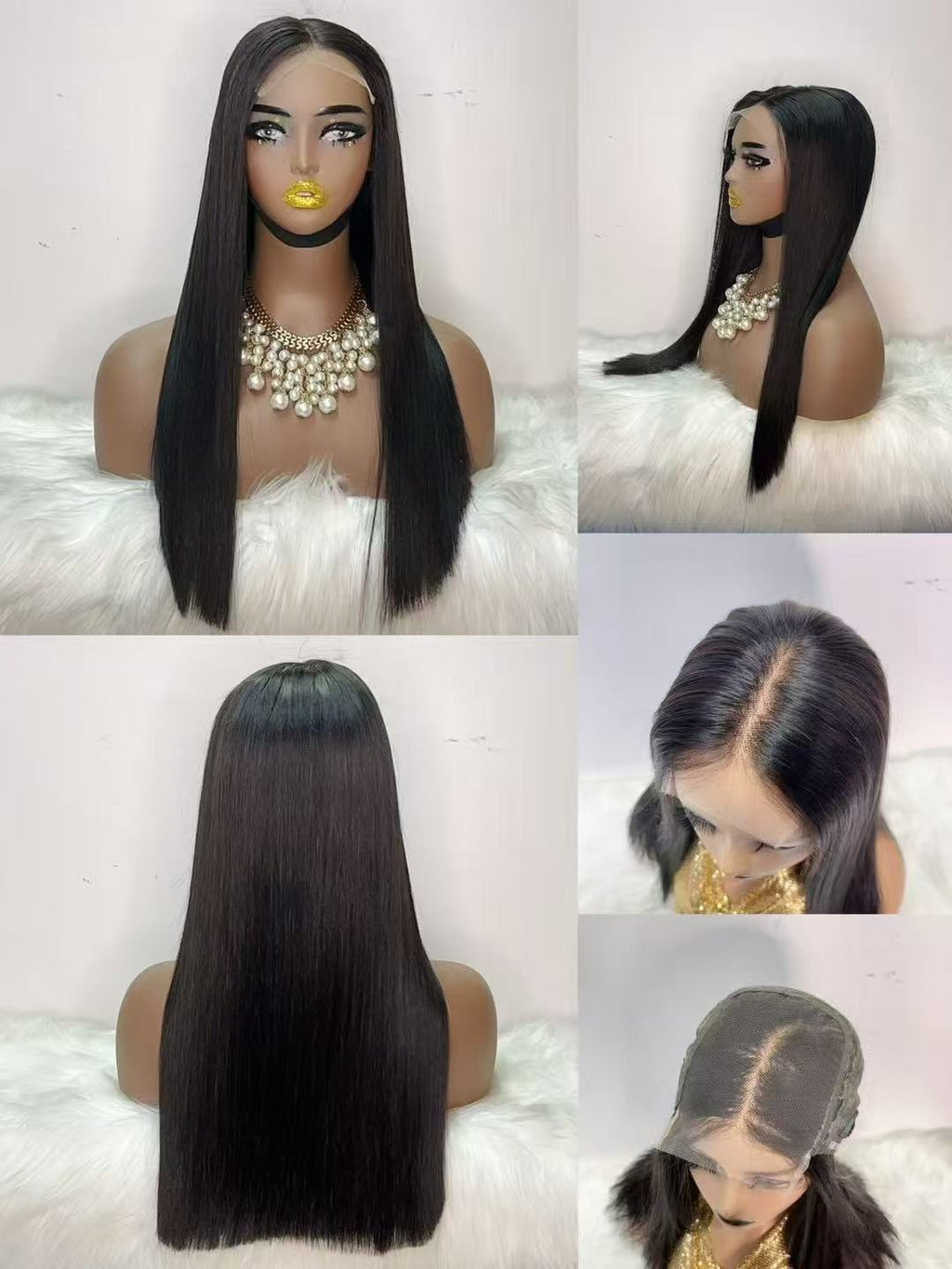 5x5 HD Lace Closure Super Double Drawn (SDD) Bone Straight Wig - 100% Virgin Remy Human Hair