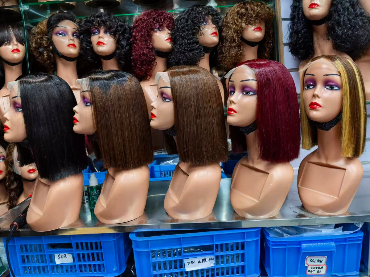 5x5 Glueless Lace Closure Short Bob Wig 100% Virgin Human Hair