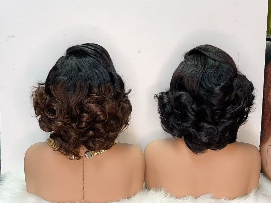 5x5 Lace Closure Vintage Bouncy Curl Wig - 250g Heavy Density 100% Virgin Hair