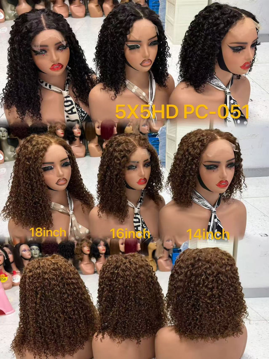5x5 HD Lace Closure Curly Wig 100% Virgin Human Hair