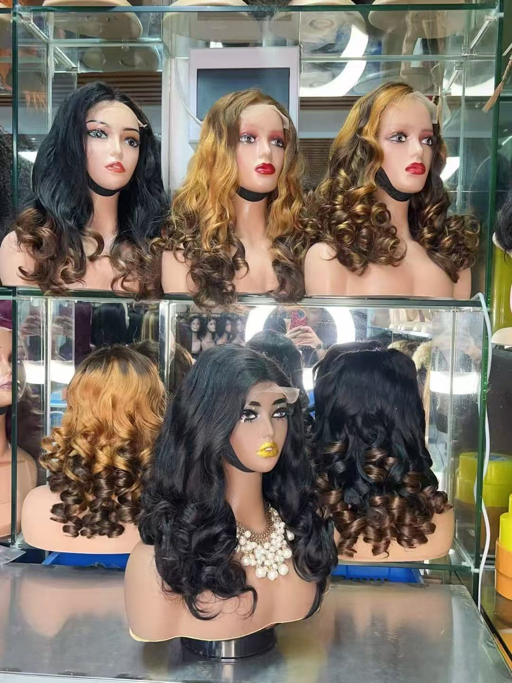 100% Virgin Human Hair 22-Inch Bouncy Curl Wig - Voluminous Long Wave