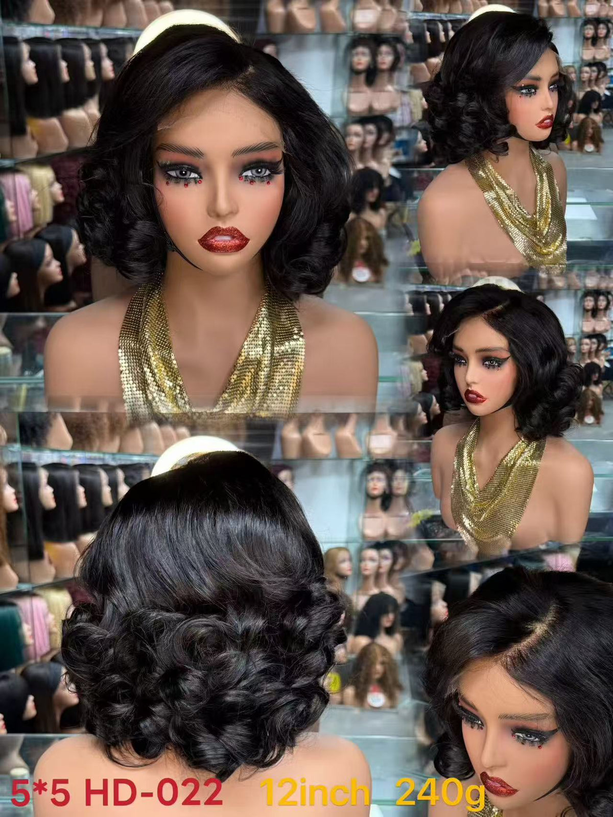 100% Virgin Remy Human Hair 5x5 HD Lace Retro Curly Wig