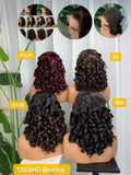 13x4 HD Lace Frontal Bouncy Barrel Curl Wig - 22 Inch 100% Virgin Remy Human Hair