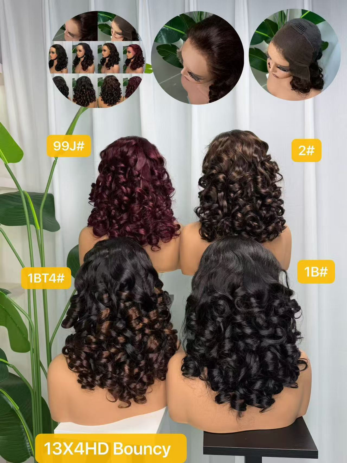13x4 HD Lace Frontal Bouncy Barrel Curl Wig - 22 Inch 100% Virgin Remy Human Hair