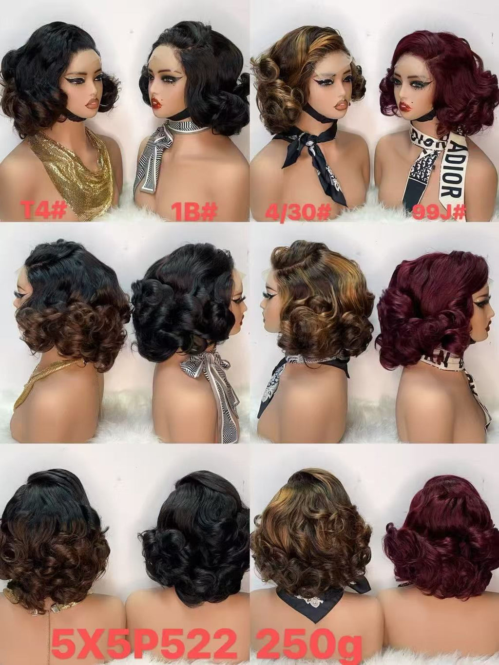 5x5 Lace Closure Vintage Bouncy Curl Wig - 250g Heavy Density 100% Virgin Hair