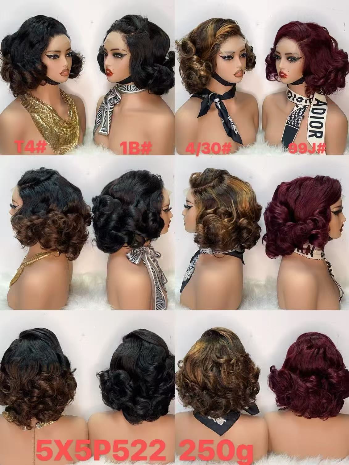 5x5 Lace Closure Vintage Bouncy Curl Wig - 250g Heavy Density 100% Virgin Hair