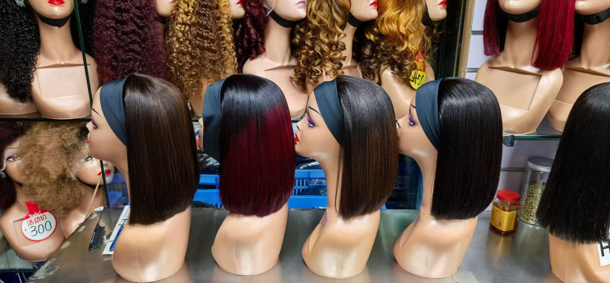Super Double Drawn (SDD) Silk Headband Straight Bob Wig - 100% Virgin Hair