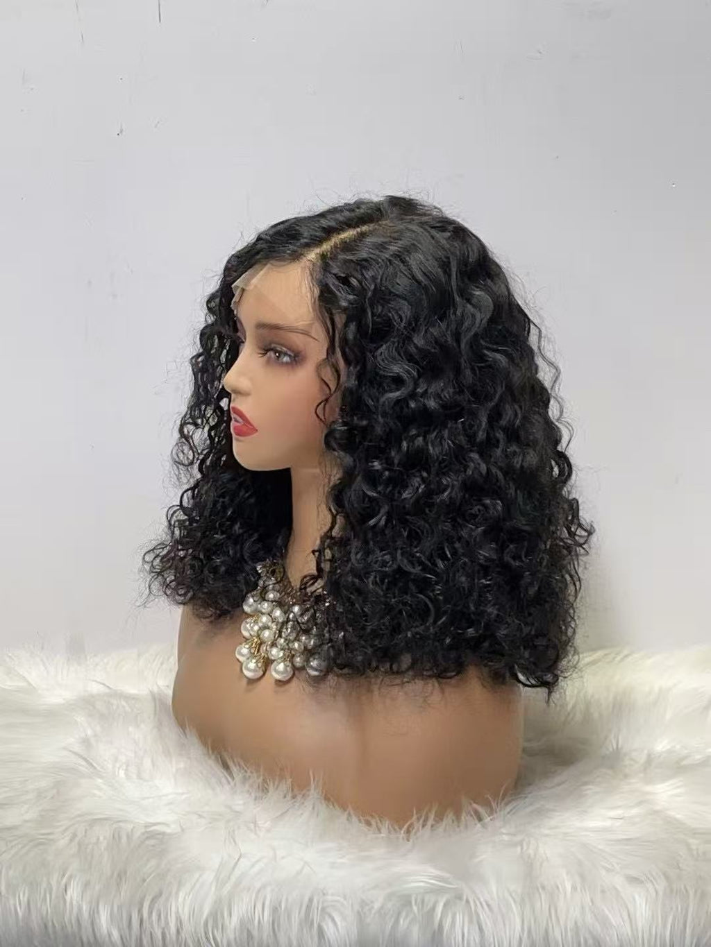 5x5 Lace Closure Roman Curl Wig - 100% Virgin Human Hair Bouncy Deep Wave (#088 Highlight & Natural Black)