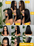 13x6 M Lagos Frontal Straight Bob Wig - Double Drawn 100% Virgin Remy Human Hair