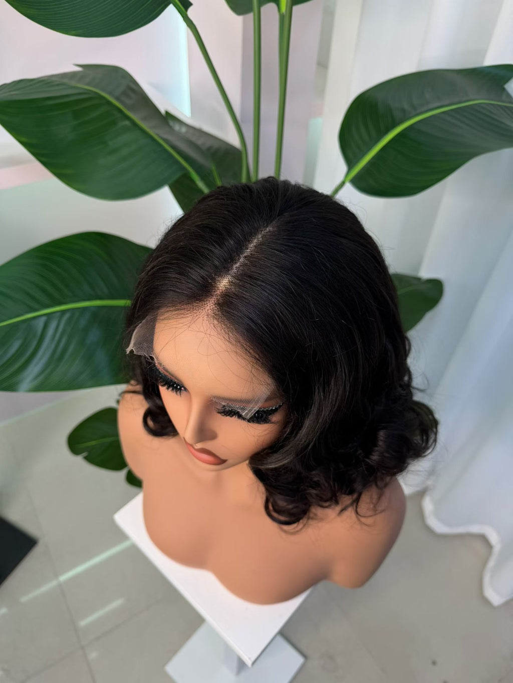 5x5 HD Lace Closure Bouncy Curl Wig  100% Virgin Human Hair