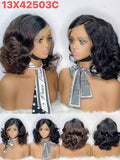 13x4 Lace Frontal 3C Bouncy Curl Bob Wig - 250g Heavy Density 100% Virgin Hair