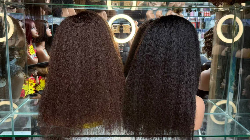 5x5 Lace Closure Kinky Straight Human Hair Wig - 100% Virgin Hair