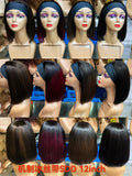 Super Double Drawn (SDD) Silk Headband Straight Bob Wig - 100% Virgin Hair