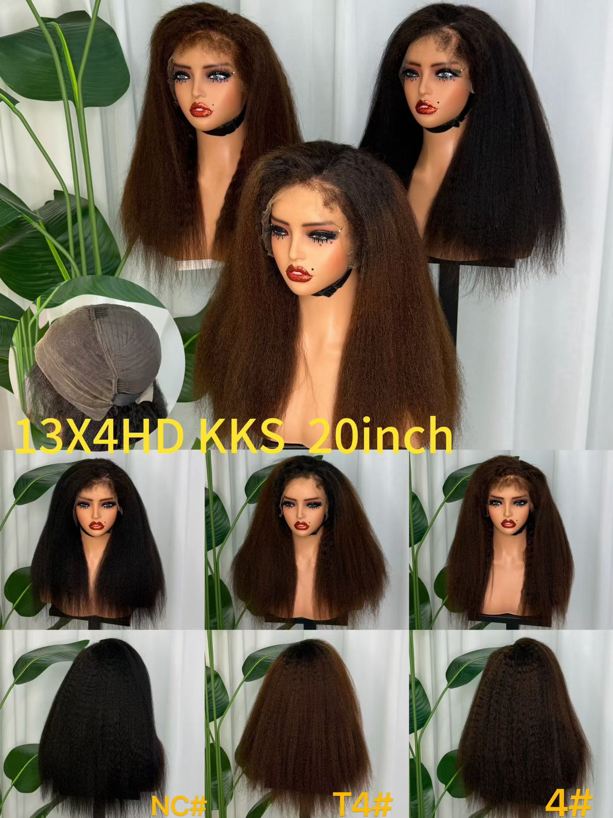13x4 HD Lace Frontal Kinky Straight Wig - 100% Virgin Remy Human Hair