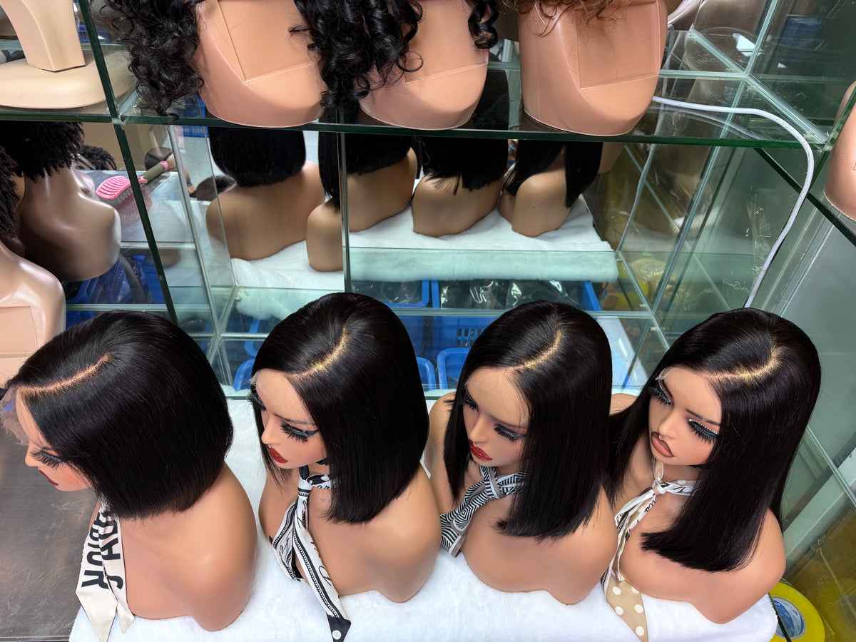 5x5 HD Lace Straight Bob Wig - 13A Super Double Drawn 100% Raw Vietnamese Virgin Hair