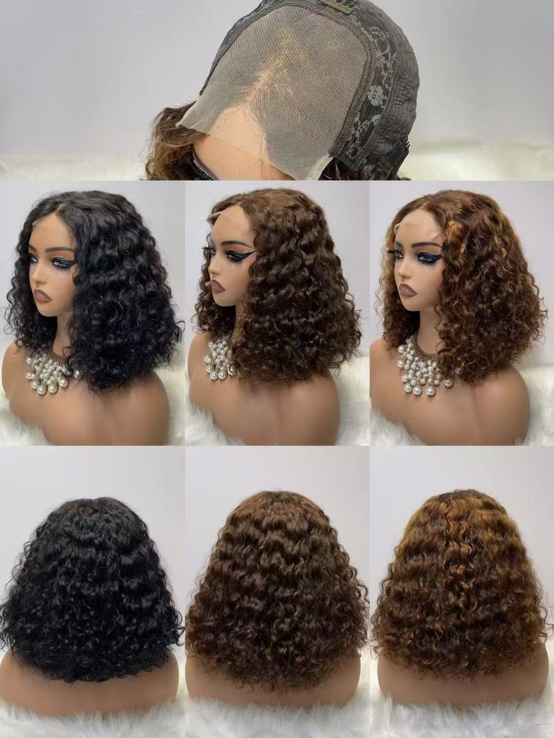 4x4 Lace Closure Short Curly Bob Wig - 255g Heavy Density 100% Virgin Human Hair