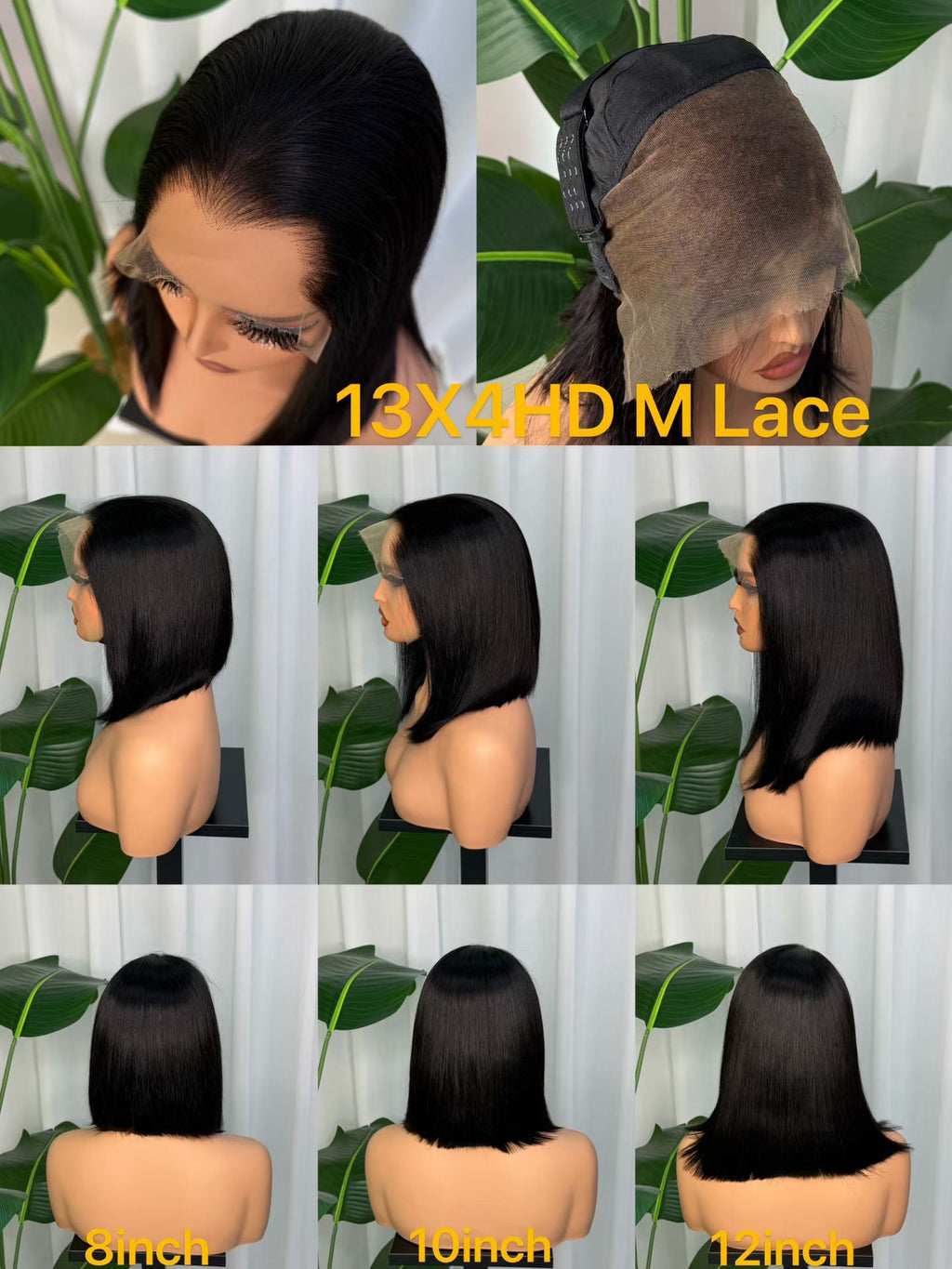 13x4 HD Lace Frontal Straight Bob Wig - 100% Virgin Remy Human Hair