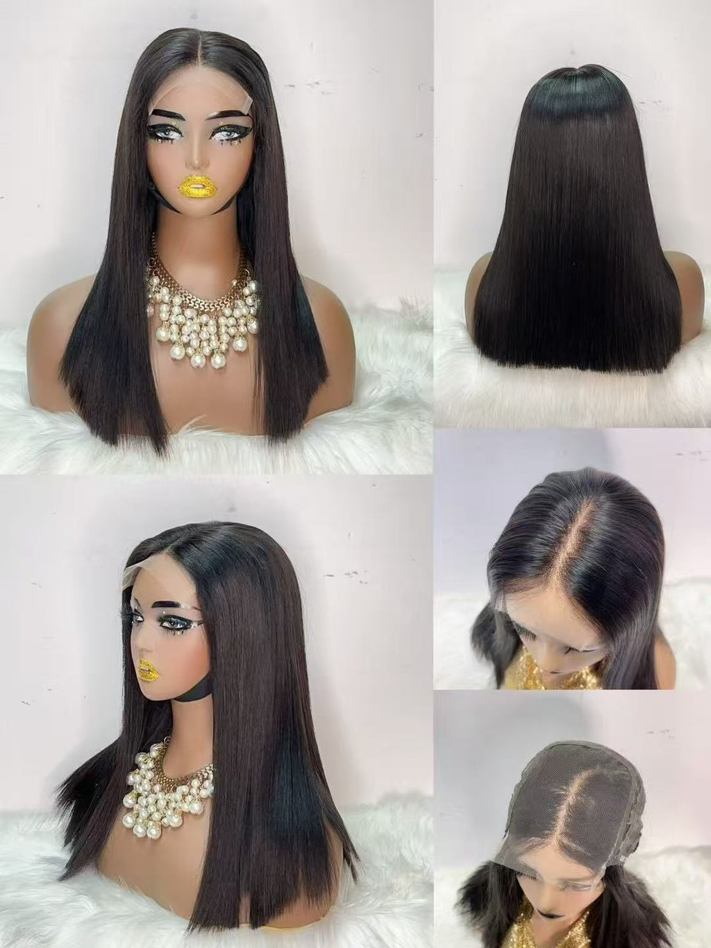 5x5 HD Lace Closure Super Double Drawn (SDD) Bone Straight Wig - 100% Virgin Remy Human Hair