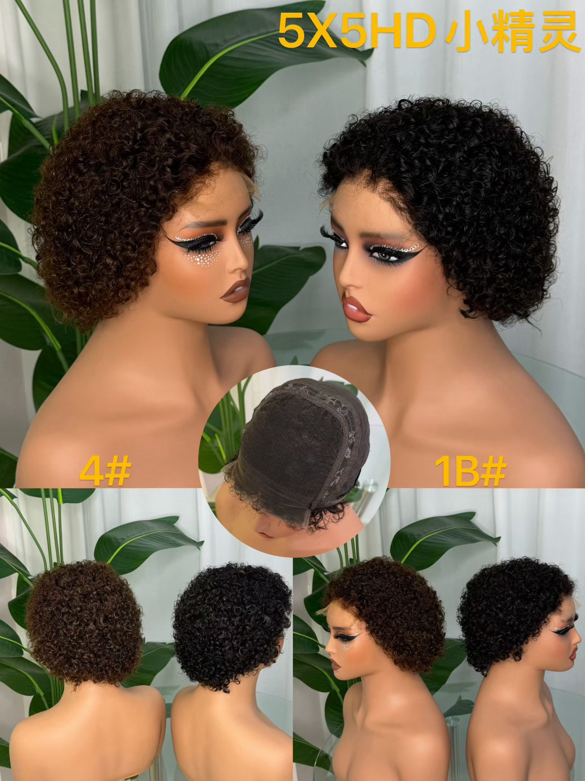 Pixie Cut Short Curly 100% Human Hair HD Lace Wig