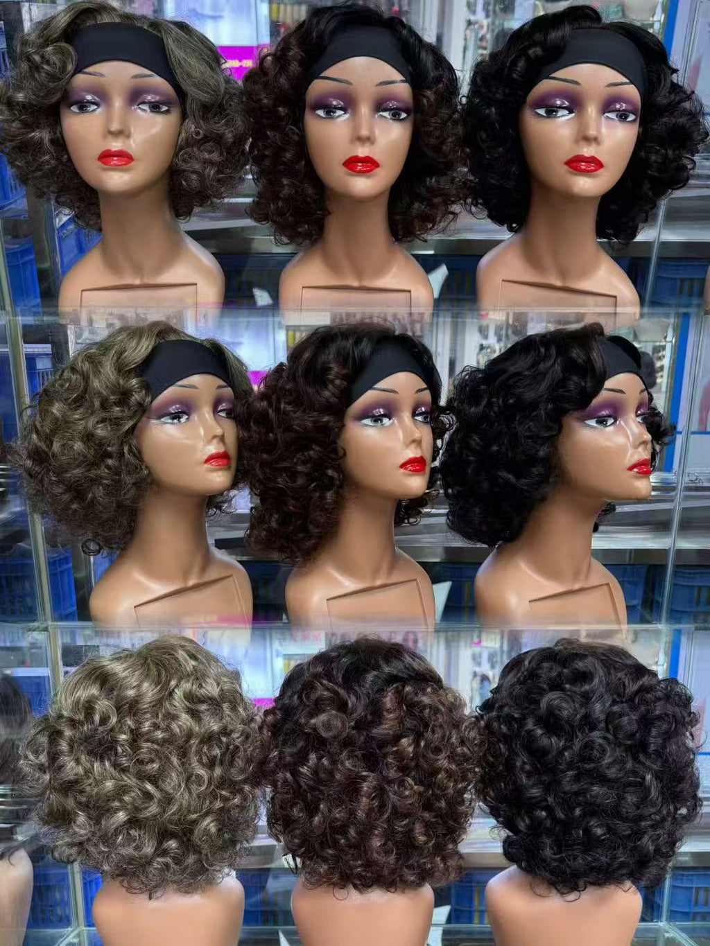 Silk Headband Curly Wig - 100% Virgin Human Hair
